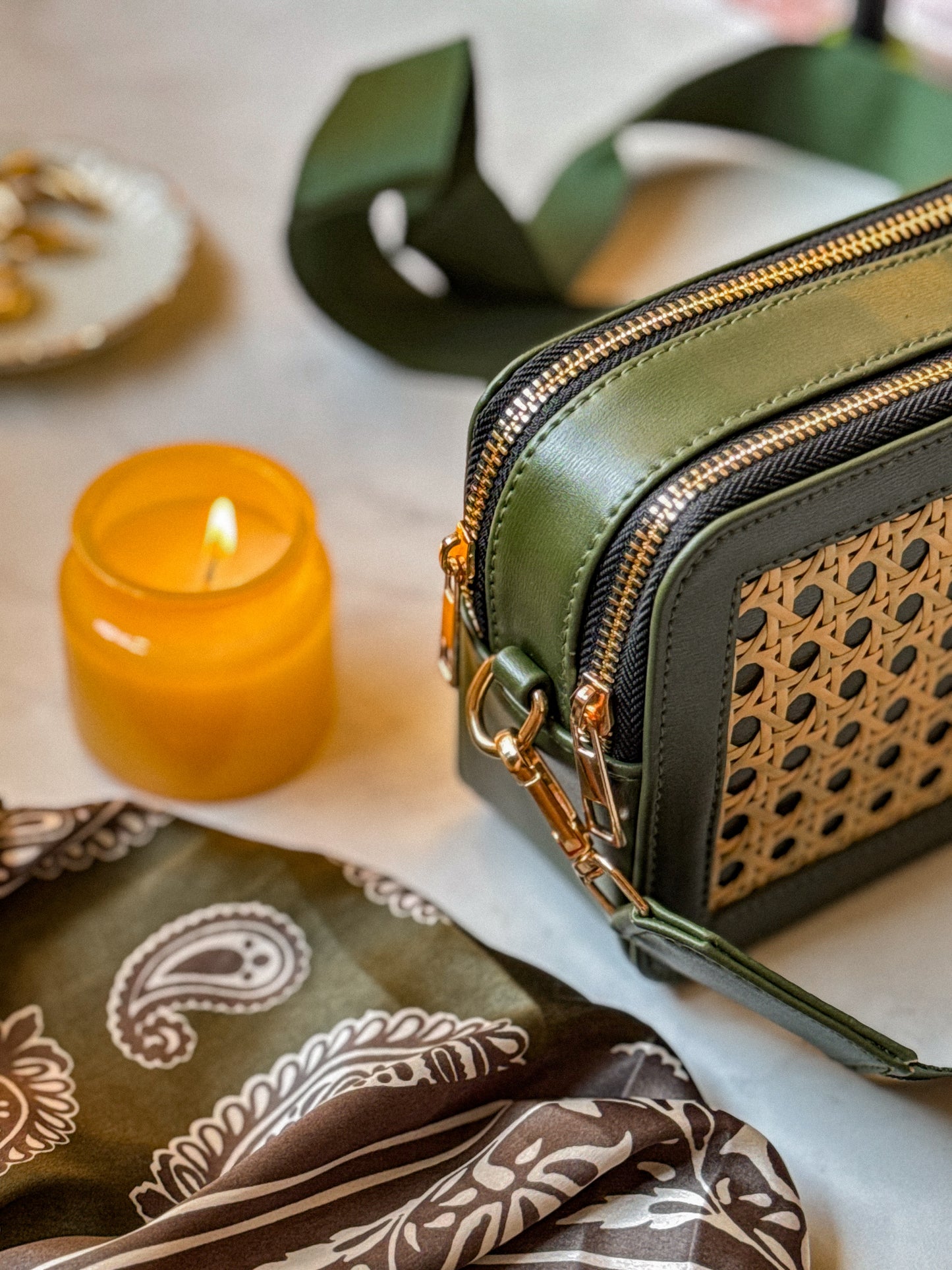 Green Rattan Bag