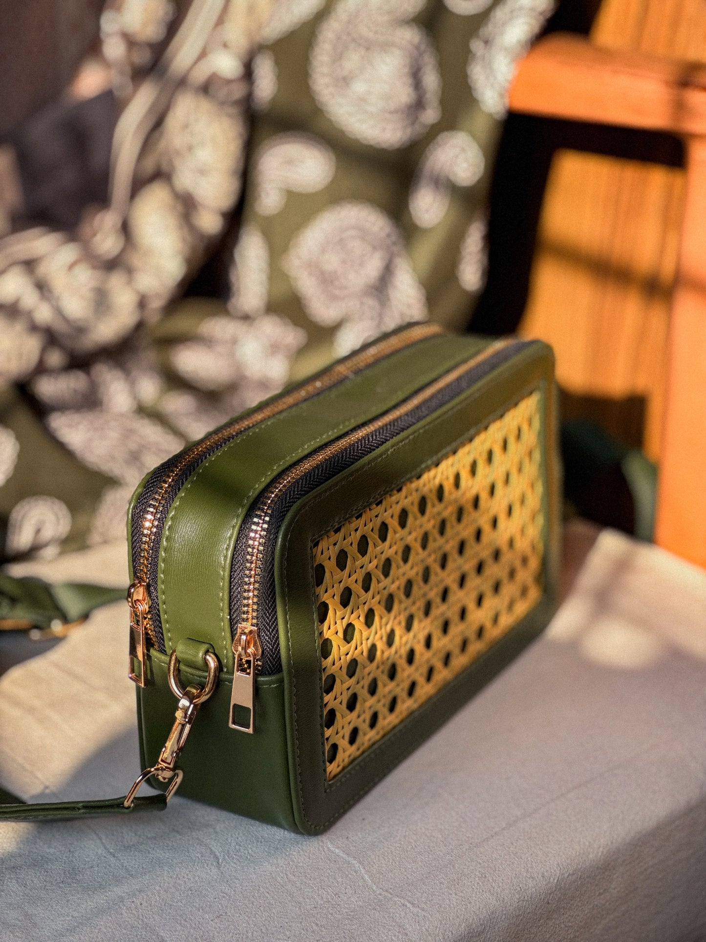 Green Rattan Bag